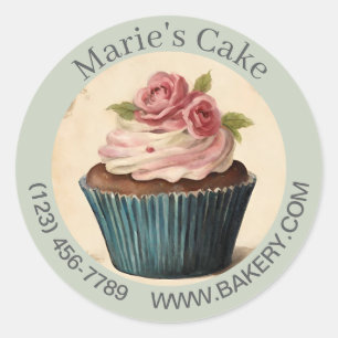 Sticker Rond Dessert Moderne Baker Cake Caterer Cupcake Boulang