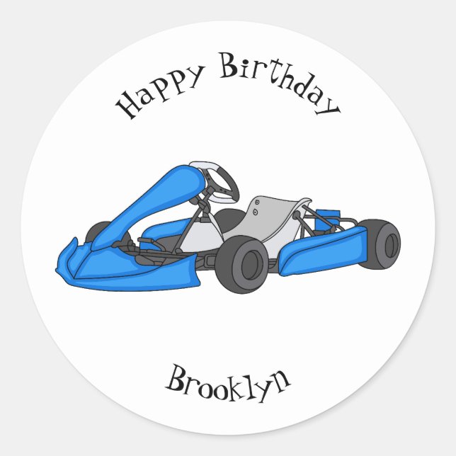 Sticker Rond dessin animé de Kart racing (Devant)