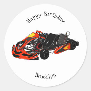 Sticker Rond dessin animé de Kart racing