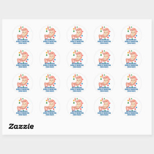 Sticker Rond Dessin animé d'estomac festif pour les héros gastr
