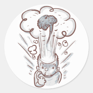 Sticker Rond dessin animé d'explosion cérébrale
