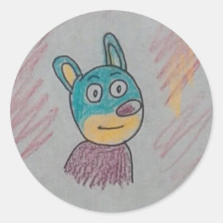Sticker Rond Dessin Animé Mignon Animal Drôle