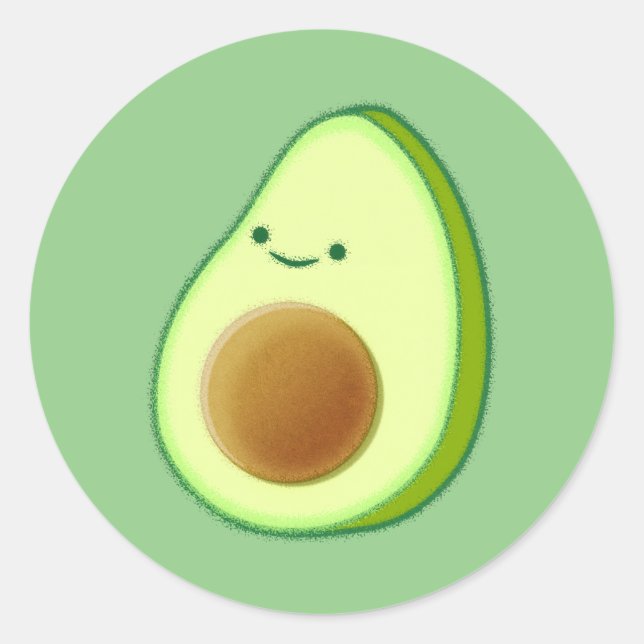 Sticker Rond Dessin Avocado mignon (Devant)
