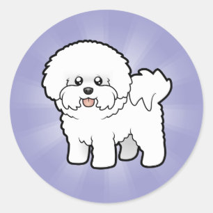 Sticker Rond Dessin Bichon Frise