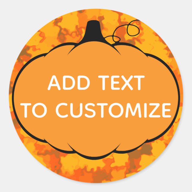 Sticker Rond Dessin Citrouille de saison automne Thanksgiving p (Devant)