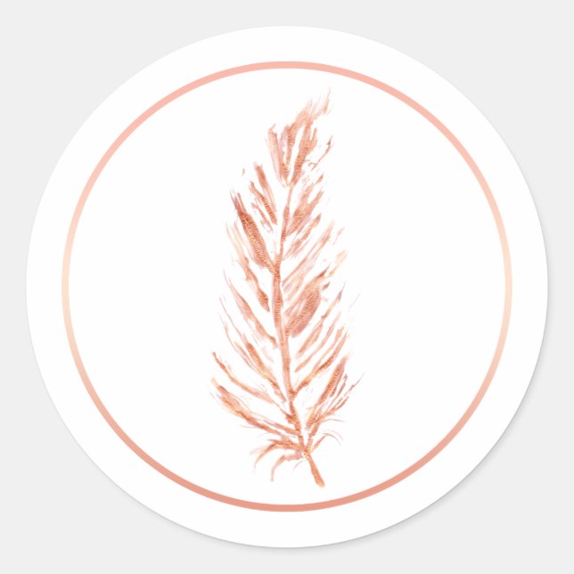 Sticker Rond Dessin couleur rose or Rose Faux (Devant)