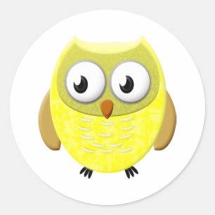 Sticker Rond Dessin de bébé hibou