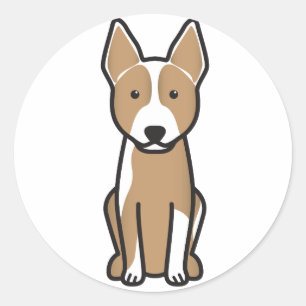 Sticker Rond Dessin de chien de bétail australien