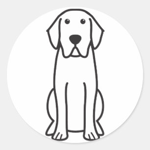 Sticker Rond Dessin de chien de Labrador Retriever