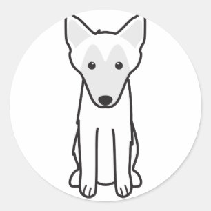 Sticker Rond Dessin de Chien Malinois