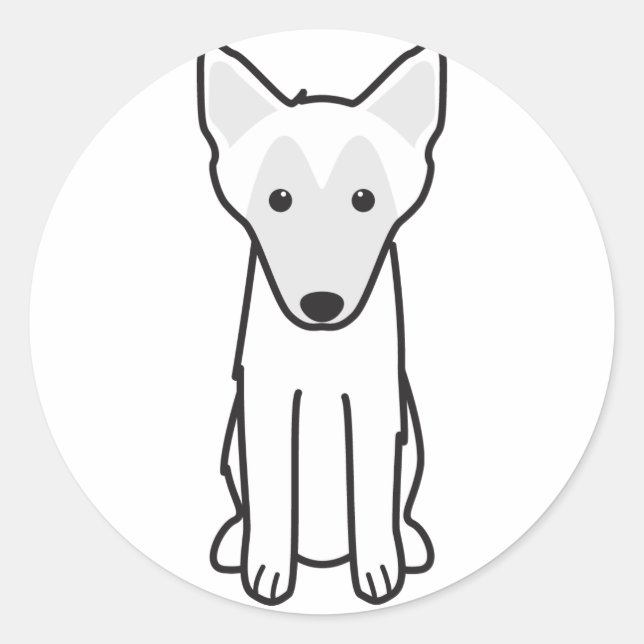 Sticker Rond Dessin de Chien Malinois (Devant)