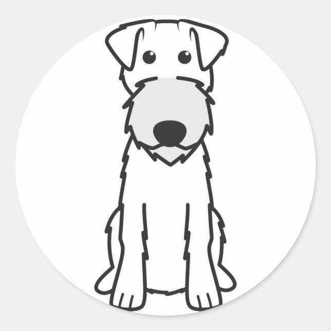Sticker Rond Dessin de Chien Terrier irlandais (Devant)