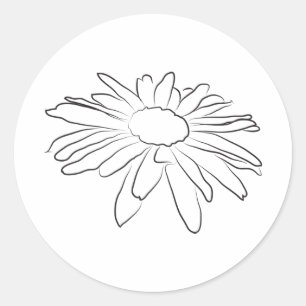 Sticker Rond Dessin de fleur de marguerite
