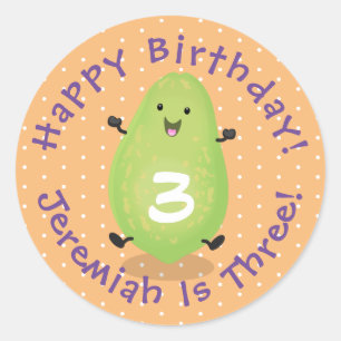 Sticker Rond dessin de la patte papaye de Cute kawaii
