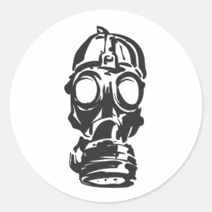 Sticker Rond dessin de l'illustration Masque de gaz