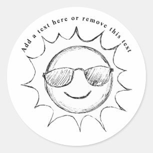 Sticker Rond Dessin de lunettes de soleil