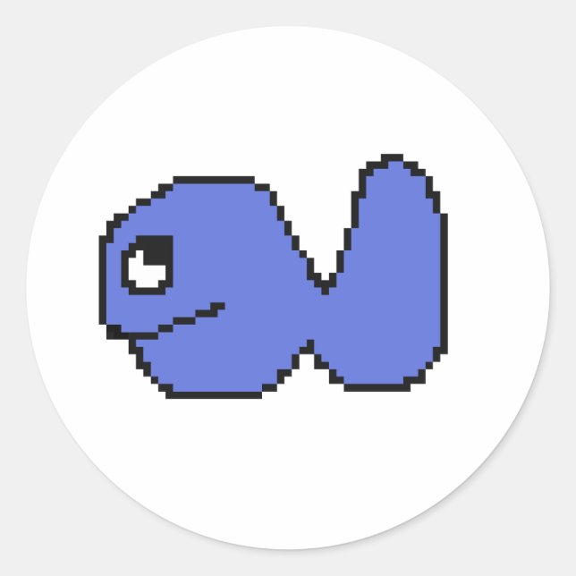 Sticker Rond dessin de poisson (Devant)