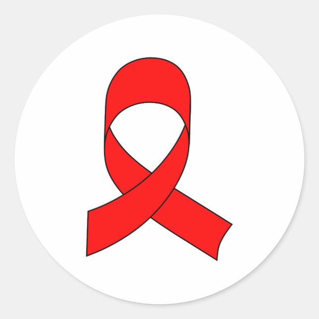 Sticker Rond Dessin de ruban rouge (Devant)