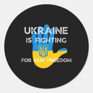Sticker Rond Dessin de soutien au drapeau ukrainien Ukraine se