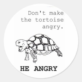 Sticker Rond Dessin de tortue en colère
