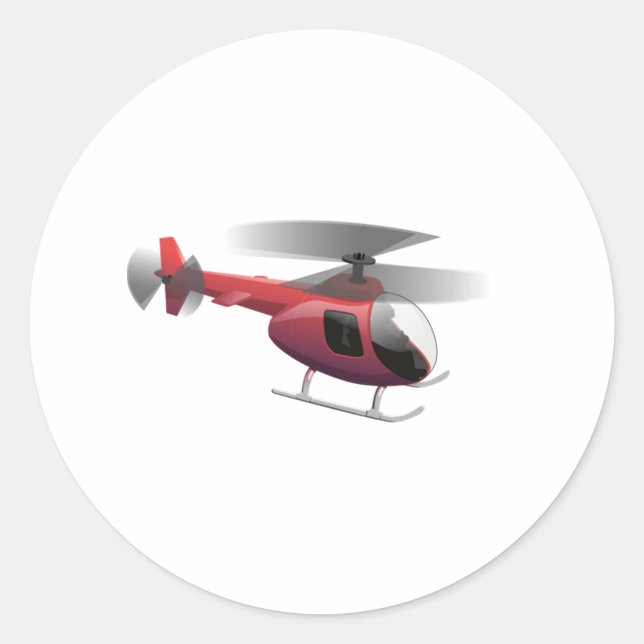 Sticker Rond Dessin d'hélicoptère (Devant)