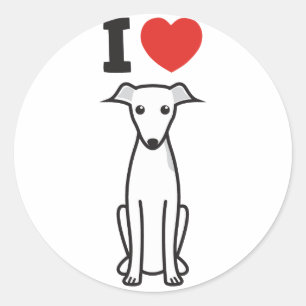 Sticker Rond Dessin italien Greyhound Dog