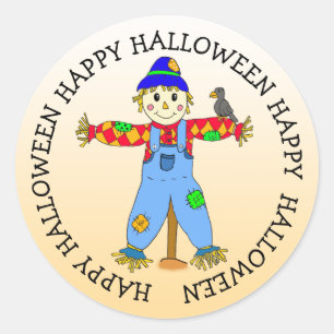 Sticker Rond Dessin mignon à la broche d'Halloween