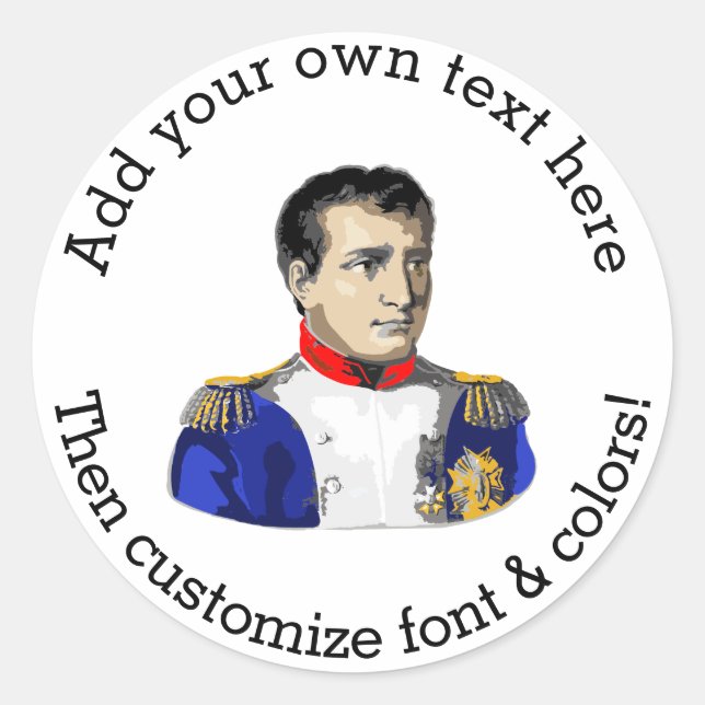 Sticker Rond Dessin Napoléon (Devant)