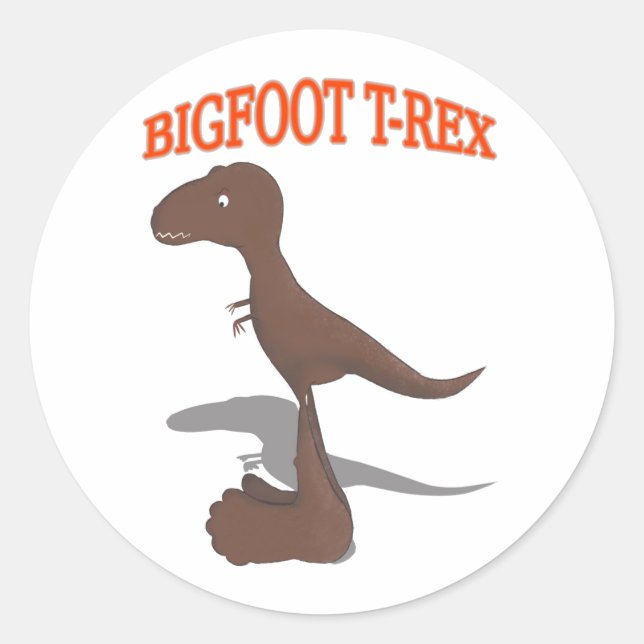 Sticker Rond Dessin T-Rex Bigfoot (Devant)