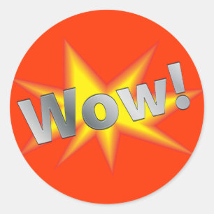 Sticker Rond Dessin WOW