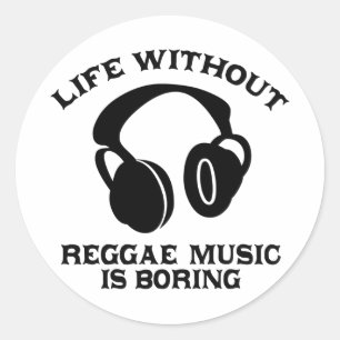 Sticker Rond Dessins de musique reggae