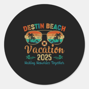 Sticker Rond Destin Beach Florida Vacation 2025 Friends Family