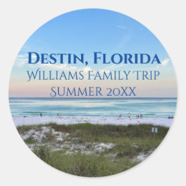 Sticker Rond Destin Florida Beach Coucher de soleil Voyage en f