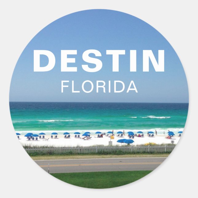Sticker Rond Destin Florida Beach Photographie Balnéaire (Devant)