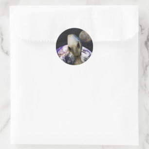 Sticker Rond Destination Alienne : Terre