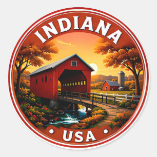 Sticker Rond Destination de voyage Monument Indianapolis Indian