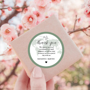 Sticker Rond Destination Voyage Thème Mariage accueil Guess bag