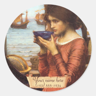 Sticker Rond Destiny J. W. Waterhouse Pré-Raphaelite Plaque d'e