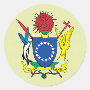 Sticker Rond Détail des armoiries des Îles Cook