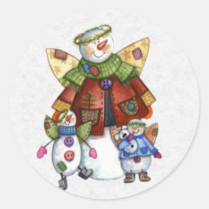 Sticker Rond Détaillant d'enveloppes de Noël