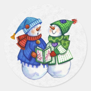 Sticker Rond Détaillant d'enveloppes de Noël