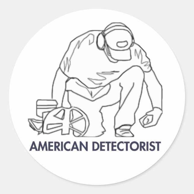 Sticker Rond Détecteur américain (Devant)