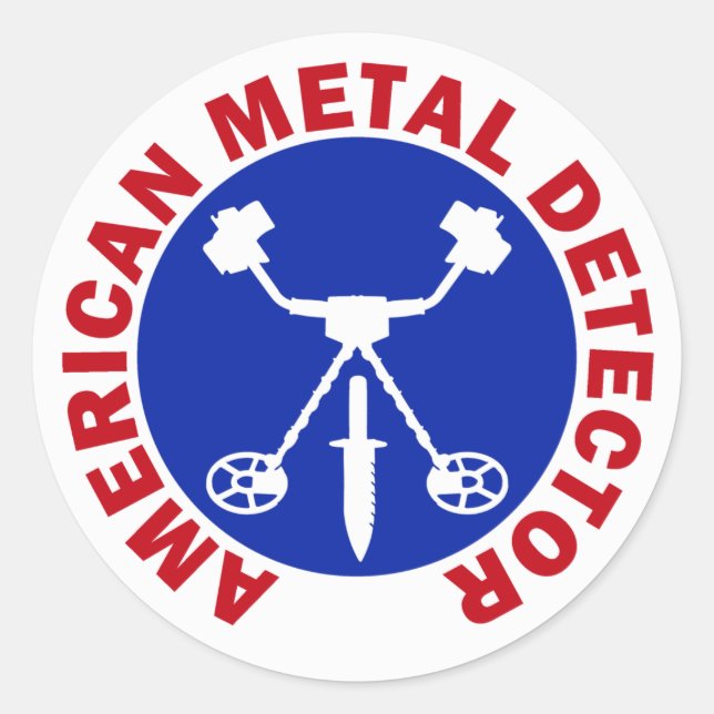 Sticker Rond Détecteur de métal américain (Devant)