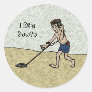 Sticker Rond Détection De Métal Homme Personnalisable Sur Plage