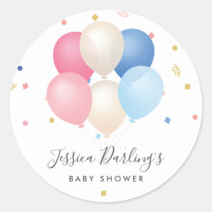 Sticker Rond Détection du genre   ballons confetti neutres pour