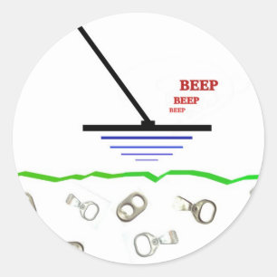 Sticker Rond Détection en métal