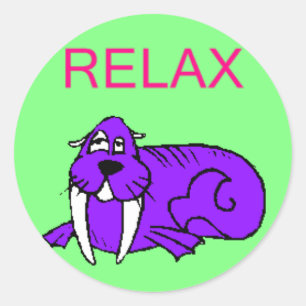 Sticker Rond Détendez l'autocollant