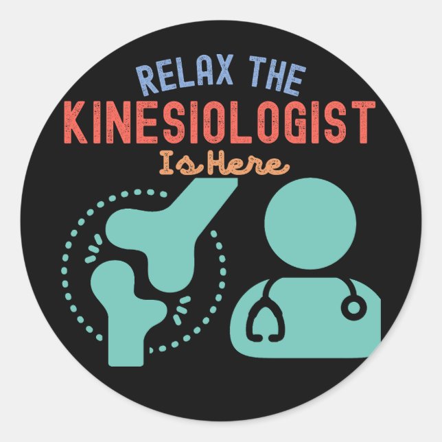 Sticker Rond Détendez-vous ici grâce au kinéiologiste (Devant)