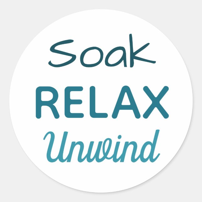 Sticker Rond Détendez-Vous Pour Les Soins De Bain (Devant)