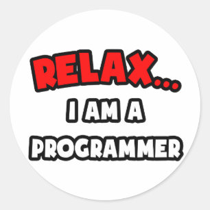 Sticker Rond Détente... Je Suis Programmeur